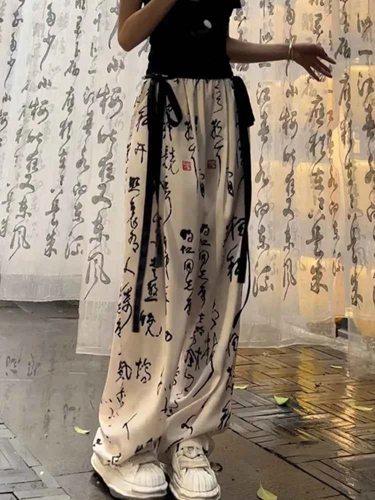 Harajuku Calligraphy Pants Japanese Streetwear Style
