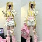 Japanese Pumpkin Puffy Cake Soft Girl Skirts Sweet Cute Jupe