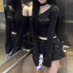 Fashion Design Double Belt Pleated Skirt in Summer Korean