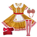 Gingerbread Woman Costume Dress Set for Halloween