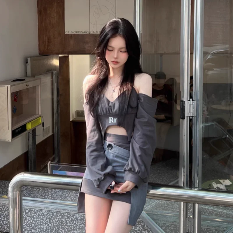 Chic Fashion Women Streetwear Sexy Halter Off Shoulder Crop - Vusy Kawaii Shop