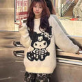 Sanrio Kuromi Sweater Soft Autumn Winter Furry Pullover