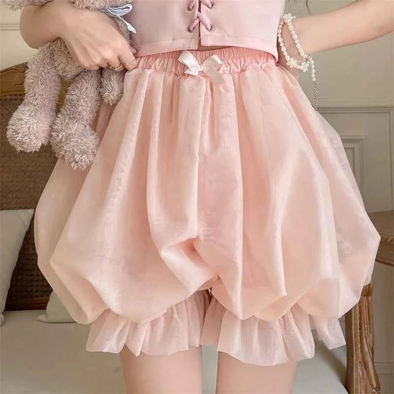 Harajuku Sweet Lolita Pumpkin Pants Pink Thin Bottoming