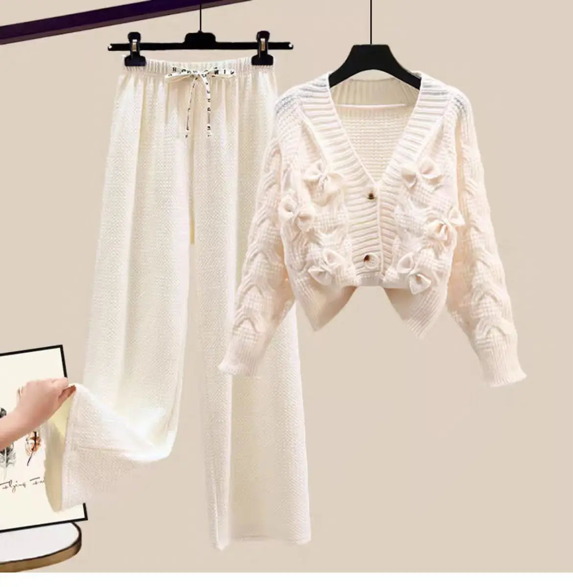Two Piece Set in Sweater Matching Sets Korean Sweet Bow - Vusy Kawaii Shop