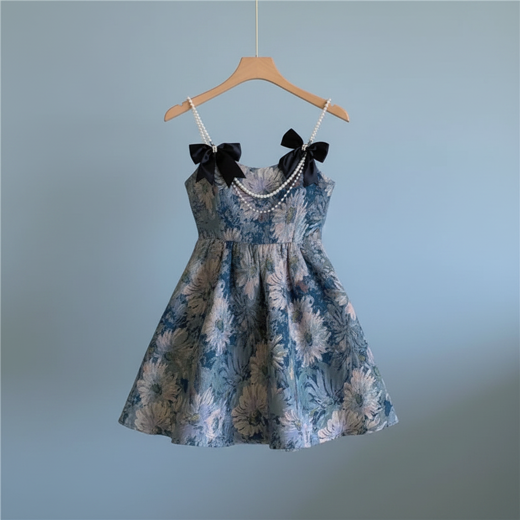 Lolita Style Sweet Blouse and Mini Sling Dress Two Piece Set - Vusy Kawaii Shop