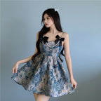 Lolita Style Sweet Blouse and Mini Sling Dress Two Piece Set - Vusy Kawaii Shop