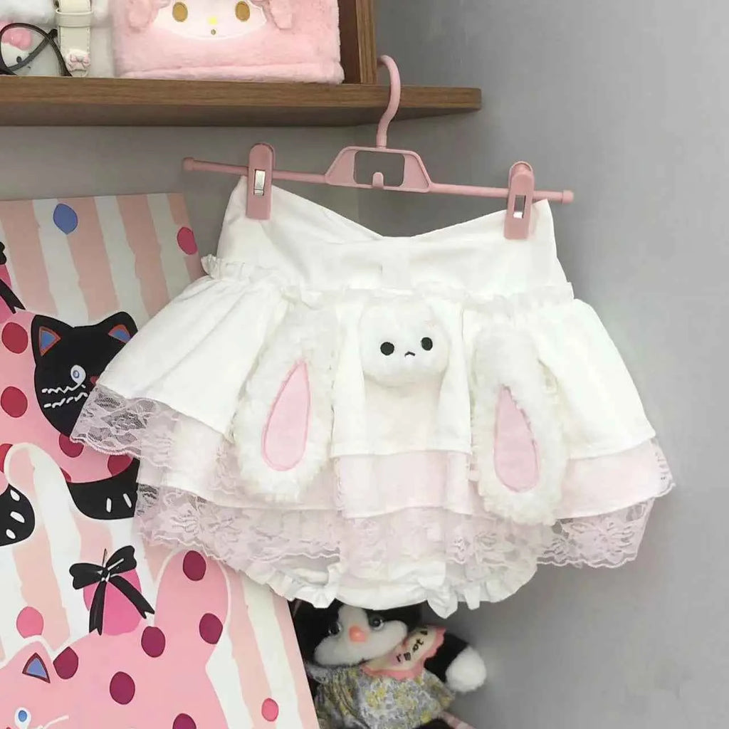 Japanese Sweet Cake Skirts Cute Ear Bunny Simple Sweet Skirt
