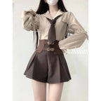 Women Suit Autumn College Style Suit Collar Shirt H Shaped - Vusy Kawaii Shop
