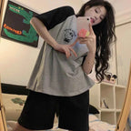 Kawaii Sanrios Hello Kitty Women's Pajamas Set Anime Cartoon Students Autumn Winter Polyester Long Sleeved Girls Nightwear Gift