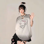 Gradient Short Sleeved T-Shirt Women Slimming Personalized