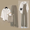 Sommer-Fashion-Trainingsanzug Eleganter weißer Sonnenschutz-Hemd-Westen-Zweiteiler