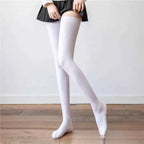 1pair Women Cotton Over Knee High Socks 80cm Lengthened JK Lolita Stockings Autumn Winter Elastic Thigh Stockings Party Socks