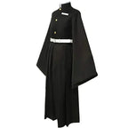 Muichiro Tokito Demon Slayer black uniform on mannequin, front view