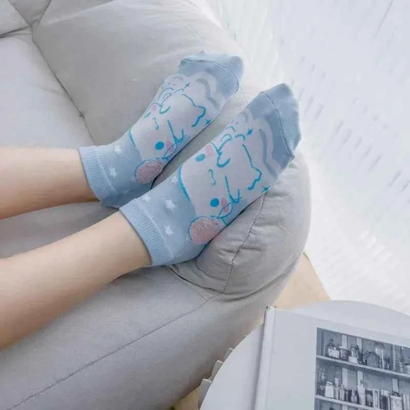 Kawaii Sanrio Socks Cinnamoroll Anime low Cut Student Summer Thin Comfortable Movement Socks Toys for Girls Lovely short socks