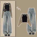 Women’s Spring Autumn Knit Vest and Pants Set Korean Fashion - Vusy Kawaii Shop