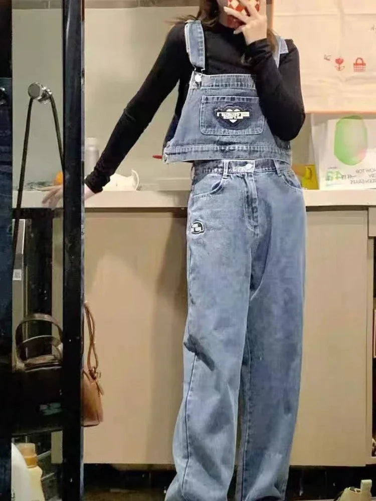 American Vintage Denim Suit Women High Street Style Wear - Vusy Kawaii Shop
