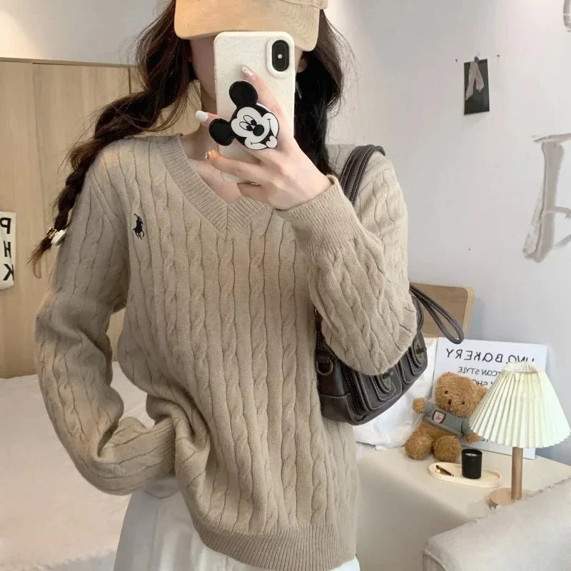 Loose Long Sleeve Knitted Sweater Autumn Winter Inner Wear - Vusy Kawaii Shop