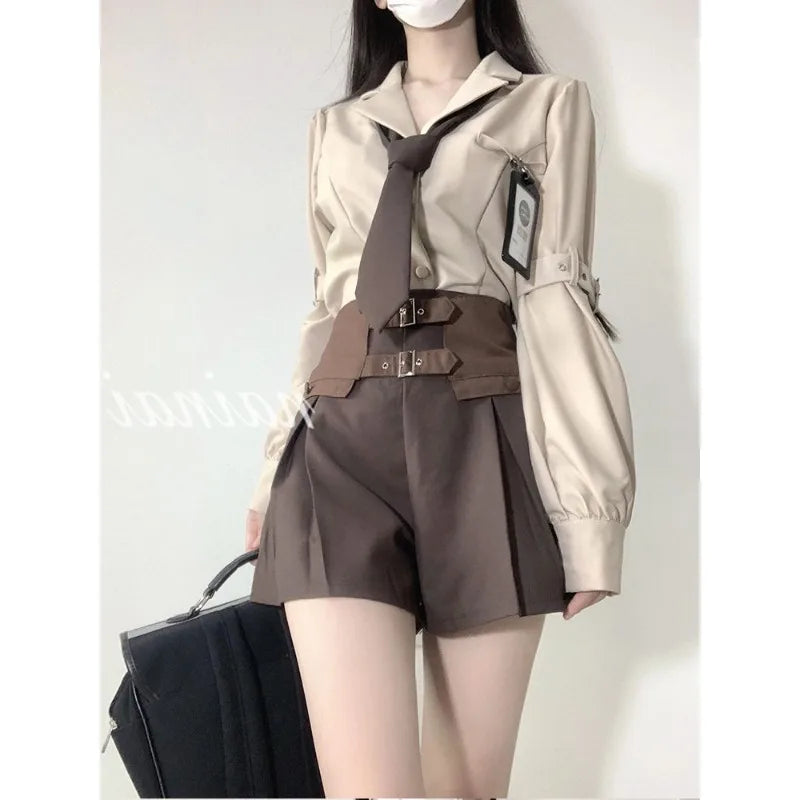 Women Suit Autumn College Style Suit Collar Shirt H Shaped - Vusy Kawaii Shop