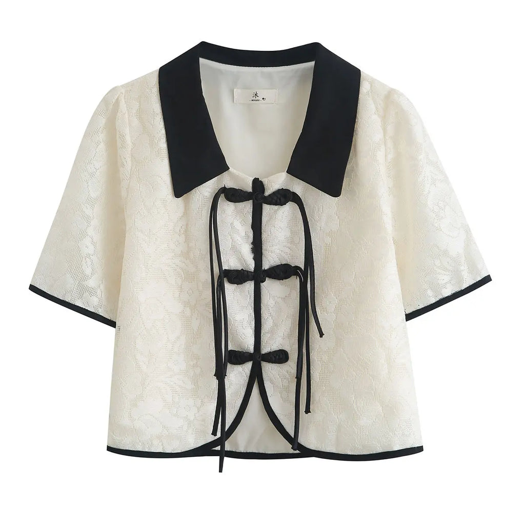 Summer Japanese Style Set Graceful Short Sleeve Blouse - Vusy Kawaii Shop