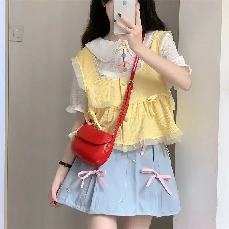 Long Sleeve Japanese Sweet 3 Piece Sets Kawaii Mori Girl - Vusy Kawaii Shop