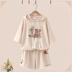 Summer Short Sleeve Sports Suit Cute Bear T-Shirt Japanese - Vusy Kawaii Shop