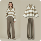 Women Sweater Pants Suit Korean Elegant Winter Blouse - Vusy Kawaii Shop