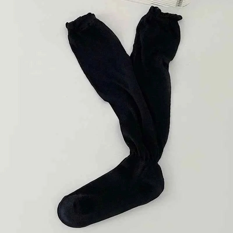 Thigh High Stockings Women Girls Black White JK Long Socks Lolita Summer Leggings Sweet Ballet Hosiery Thin Loose Costumes