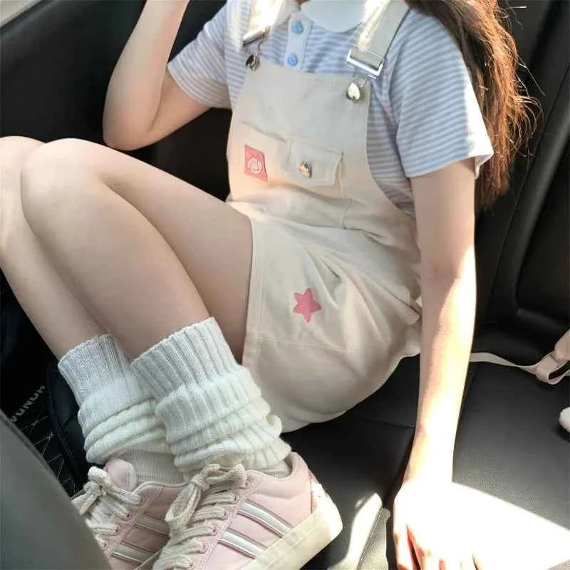 Harajuku Sweet Star Strap Shorts Summer New Jumpsuit