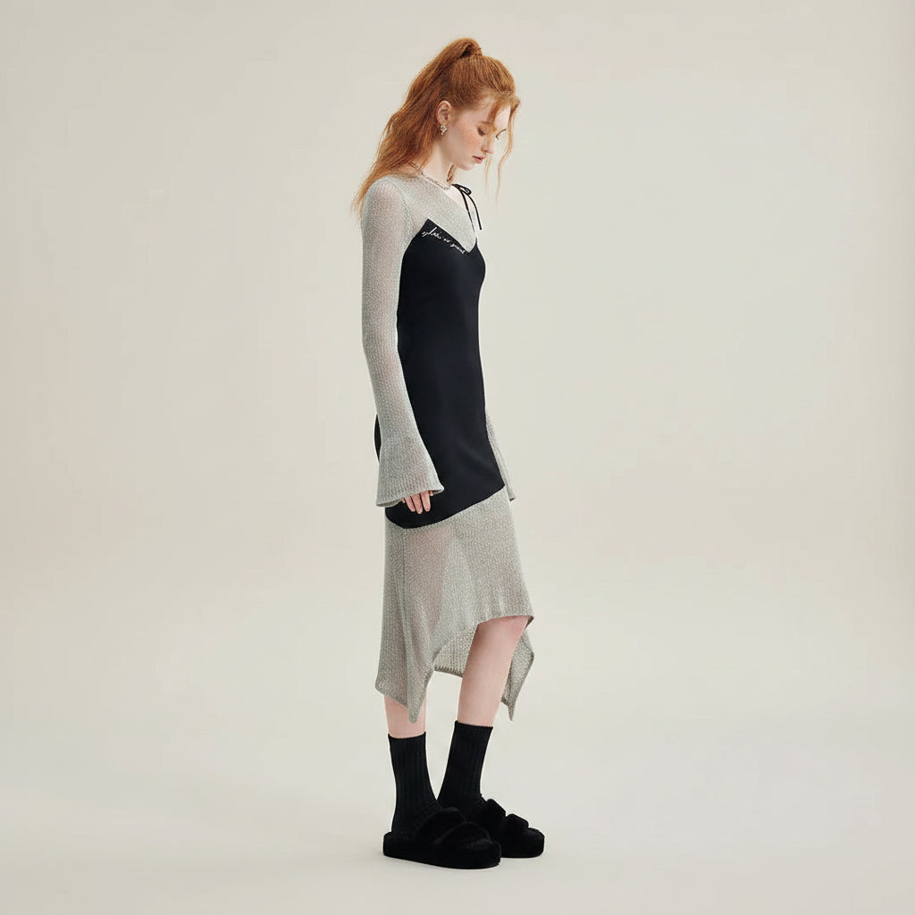 Fashionable Avant-Garde Design False Two-Piece Patchwork - Vusy Kawaii Shop