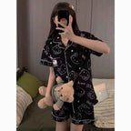 Two-piece set Hello Kitty pajamas summer anime student loungewear cute girl loungewear shirt short-sleeved shorts set