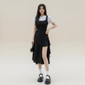 Preppy Tie Shirt & Tank Dress 2-Piece Set – Kawaii JK School Style