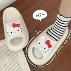 Sanrios Hello Kittys Slippers Women's Summer Outdoor Thick Sole Shoes Fashion Home Bathroom Slippers Anti Slip Girls Sandals