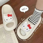 Sanrios Hello Kittys Slippers Women's Summer Outdoor Thick Sole Shoes Fashion Home Bathroom Slippers Anti Slip Girls Sandals