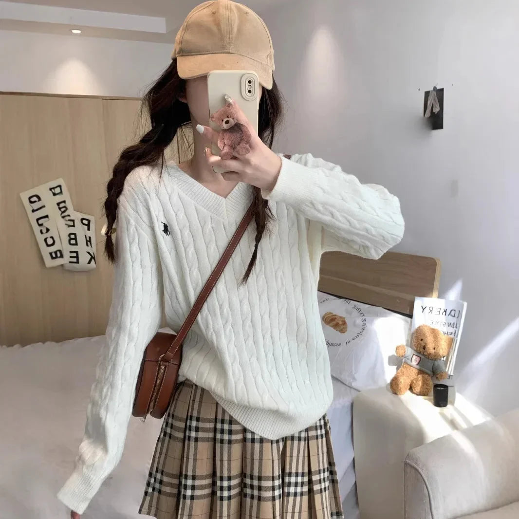 Loose Long Sleeve Knitted Sweater Autumn Winter Inner Wear - Vusy Kawaii Shop