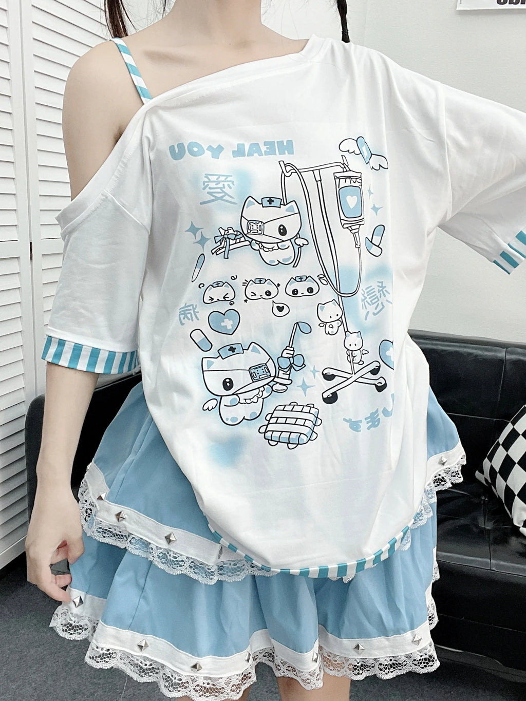Gothic Woman Clothing Harajuku T-Shirts Japanese Clothing - Vusy Kawaii Shop