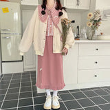 
manteau chemisier jupe
