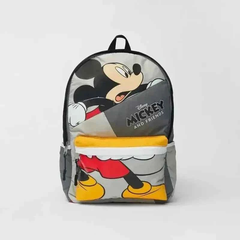 Disney New Mickey Cartoon Fashion Backpack Women's Minnie Canvas School Bag Boys and Girls Fashion Large Capacity Backpack