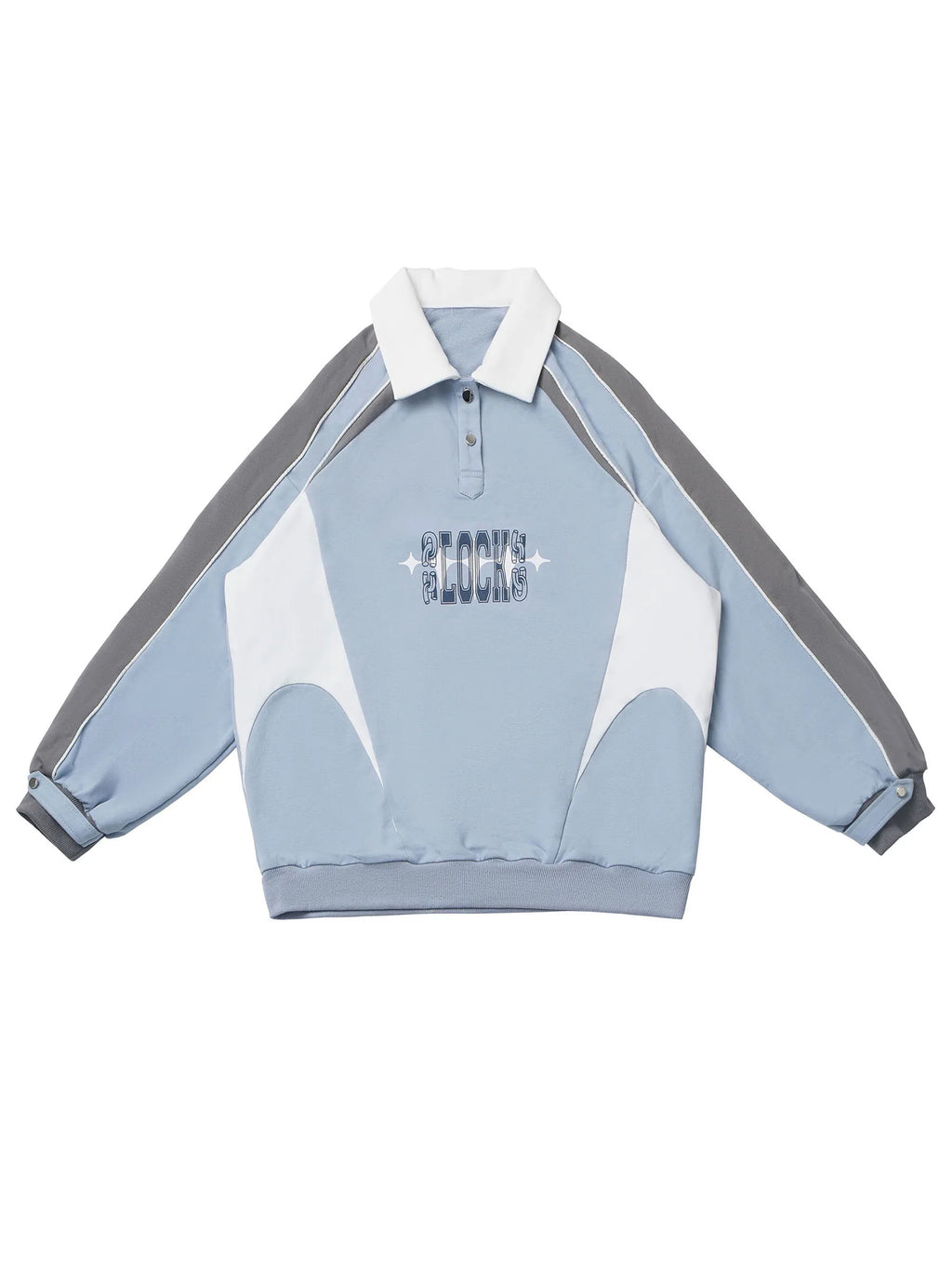 Blue and Grey Splicing Academy Style Hoodie Set Tracksuit - Vusy Kawaii Shop
