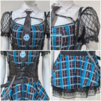 Frankie Stein Monster High tie, corset and skirt detail close-up