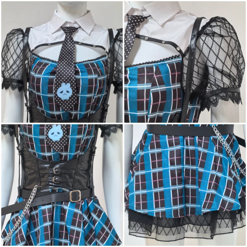 Frankie Stein Monster High tie, corset and skirt detail close-up