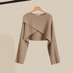Chic Knitted Sweater Denim Strap Dress Cozy Korean Style - Vusy Kawaii Shop