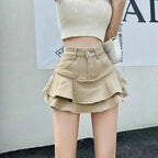 Mini Skirts Vintage High Waist Women Pleated Skirt Chic