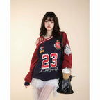 Loose Shoulder Strap Design Sweatshirt Early Autumn Sports - Vusy Kawaii Shop