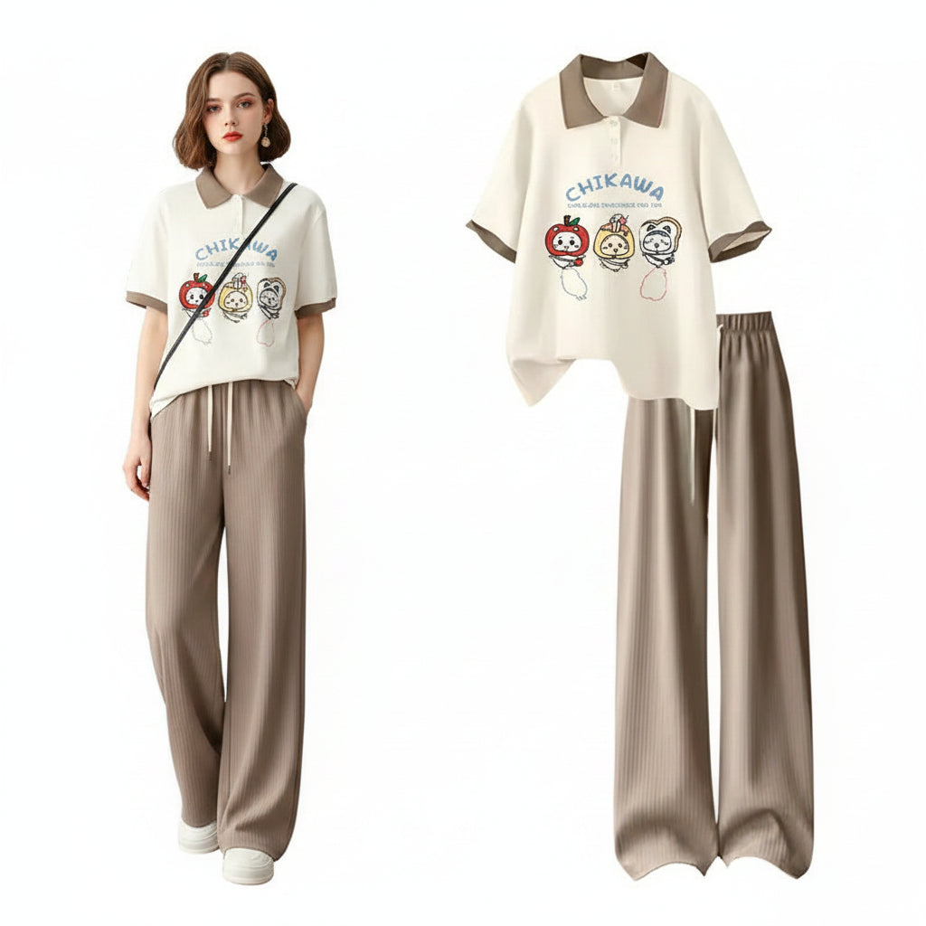 Summer Loose Polo Short-Sleeved T-Shirt Cute Sweet Cartoon - Vusy Kawaii Shop