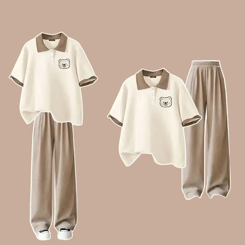 Summer Loose 2 Piece Sets Outfits Cartoon Short Sleeved - Vusy Kawaii Shop