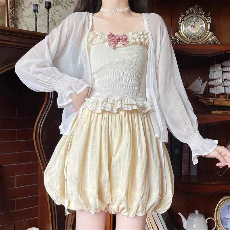 Japanese Sweet Lolita Skirt Summer High Waist A-Line Faldas