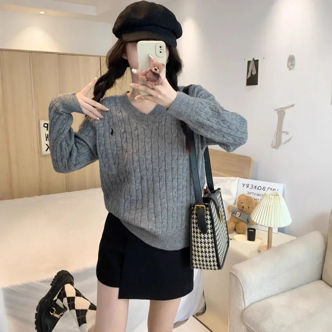 Loose Long Sleeve Knitted Sweater Autumn Winter Inner Wear - Vusy Kawaii Shop