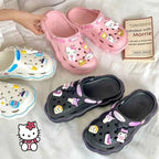 Sanrioed Hello Kittys Sandal Slippers Women's Diy Accessories Shoes Kuromi Cinnamoroll Summer Beach Sandals for Students Girls