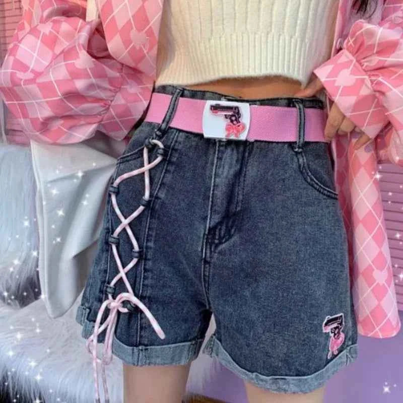 Kawaii High Waist Denim Shorts Low Price Youthful XL