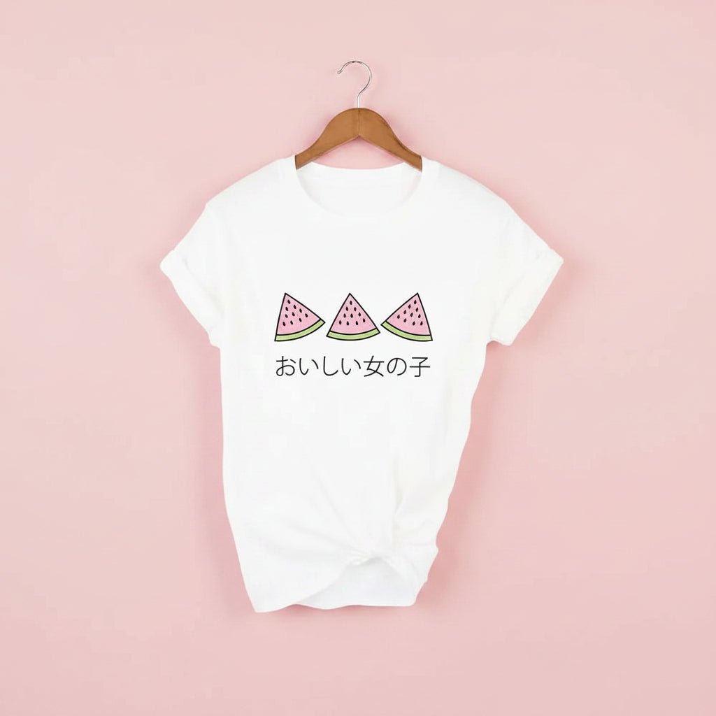 Fresh Strawberries Japanese Aesthetic T-Shirt Harajuku - Vusy Kawaii Shop